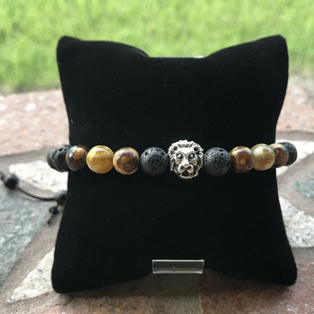 Men or women genuine gemstones macrame lion - Picture 5 of 7
